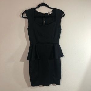 Black peplum dress